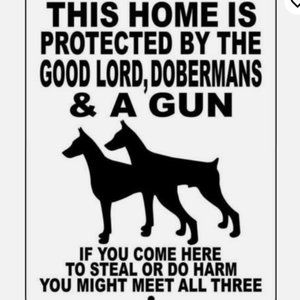 Doberman Pinscher 9"x12" Aluminum Sign